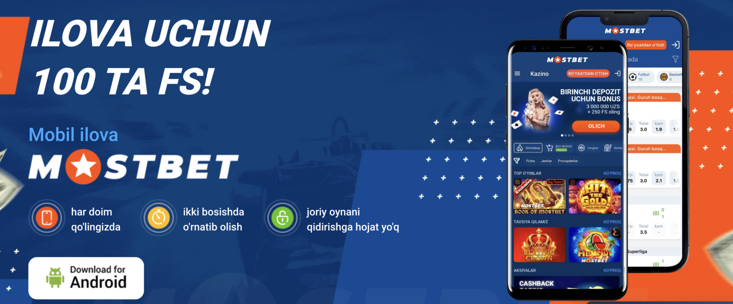 Mostbet mobil ilovasi Android va iOS uchun